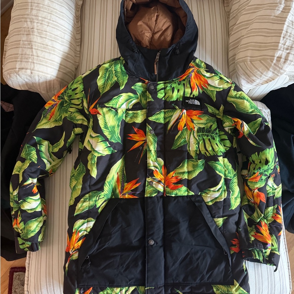 The North Face Tropical Leaf Ski Jacket - Black and Green